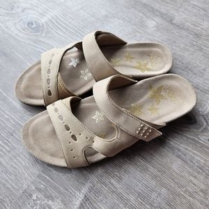 Abeo Biosystem Slide Sandal, Tan, Size 7